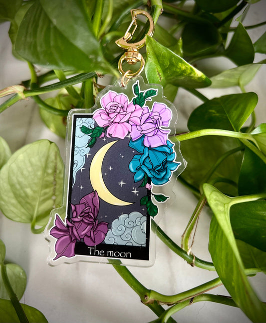 Tarot moon keychain