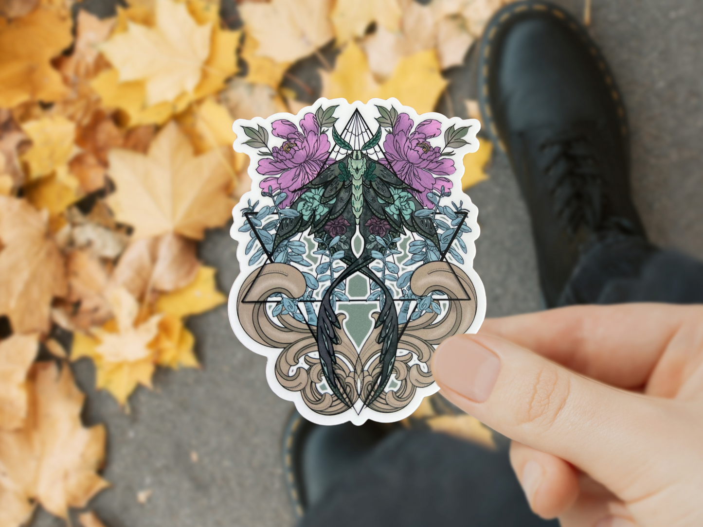 Lunar moth sticker